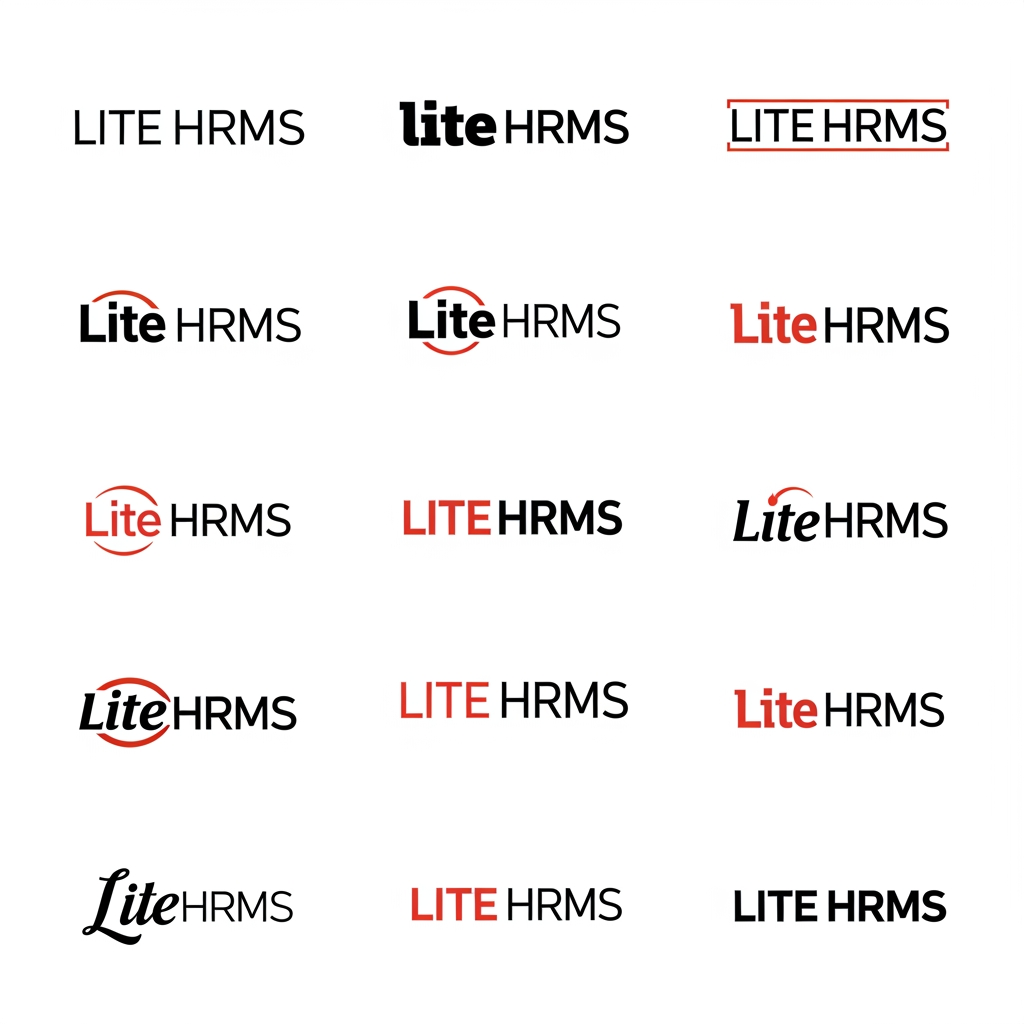 AI Design for Create a logo For Lite HRMS Hr Management platform Create Morethen 10 imwant to text based logo create Different Style