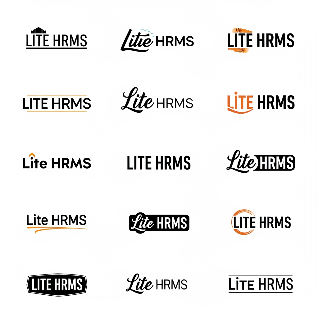 AI Design for Create a logo For Lite HRMS Hr Management platform Create Morethen 10 imwant to text based logo create Different Style
