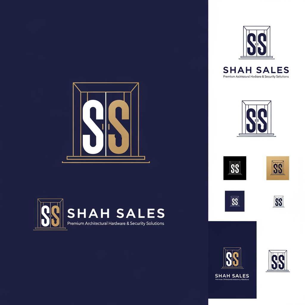 AI Design for Act as a world-class brand identity designer with experience designing logos for Fortune 500 companies.
Design a timeless, premium, minimalist logo for a company named "SHAH SALES".
Company Overview:
SHAH SALES is an Indian company specializing in Digital Door Locks, Mechanical Locks, Smart Locks, Video Door Phones, Shower Cubicles, Glass Railings, Architectural Hardware, and Premium Security Solutions for residential, commercial, hospitality, and industrial projects.
The logo should communicate:
• Trust
• Security
• Strength
• Modern Architecture
• Innovation
• Luxury
• Reliability
• Engineering Precision
Design Style:
- Minimalist
- Flat Design
- Geometric
- Clean
- Premium
- Corporate
- Elegant
- Memorable
- Scalable
- Iconic
Create a unique "SS" monogram where:
- One "S" subtly forms a modern doorway.
- The second "S" integrates into a lock/keyhole using negative space.
- The overall icon should resemble the entrance of a premium building.
- The logo should also subtly hint at glass architecture without becoming complicated.
Avoid generic lock icons.
Avoid keys.
Avoid padlocks.
Avoid clipart.
Avoid gradients.
Avoid shadows.
Avoid 3D effects.
Avoid unnecessary details.
Color Psychology:
Primary Color:
Deep Navy Blue (#0A2E5D)
Represents trust, engineering, professionalism, and stability.
Secondary:
Luxury Gold (#C9A227)
Represents premium quality, success, and elegance.
Accent:
Steel Grey (#4B5563)
Represents architectural hardware and construction.
Background:
White
Typography:
Use a modern geometric sans-serif similar to:
Poppins
Montserrat
Manrope
Outfit
Company Name:
SHAH SALES
Tagline:
Premium Architectural Hardware & Security Solutions
The logo must look equally impressive on:
• Brochures
• Visiting Cards
• Letterheads
• Uniforms
• Office Signboards
• Shop Fronts
• Product Packaging
• Website
• Mobile App
• Social Media
Design should feel like a premium brand such as:
ASSA ABLOY
Godrej Locks
Hafele
Dormakaba
Yale
Legrand
The logo should be internationally recognizable while incorporating a subtle Indian identity inspired by traditional architectural entrances rather than obvious cultural symbols.
Deliver:
1. Main Logo
2. Monogram Icon
3. Black Version
4. White Version
5. Navy & Gold Version
6. Favicon
7. Horizontal Layout
8. Vertical Layout
9. Brand Color Palette
10. Typography Recommendation
Output should be clean, luxury, vector-style, award-winning, and suitable for trademark registration.