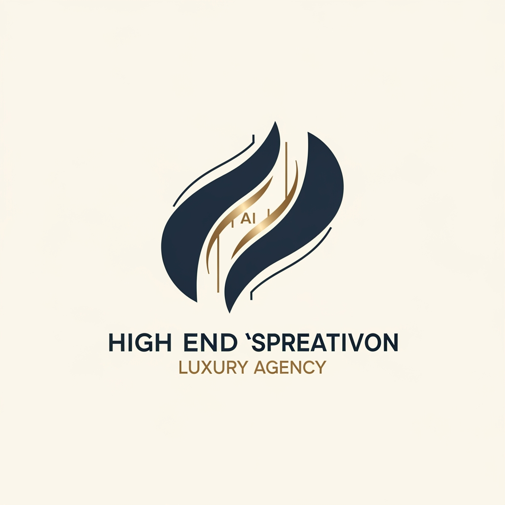 AI Design for A clean, luxurious, minimalist logo that combines intelligence, creativity, and precision. The mark should be geometric yet fluid, featuring smooth curves blended with sharp architectural lines to symbolize AI and human creativity working together. It should feel premium, timeless, and memorable rather than trendy. The design should be simple enough to be recognized instantly at favicon size, while elegant enough to represent a high-end digital agency handling ₹10 lakh+ projects. Avoid obvious AI symbols like robot heads, brains, circuit boards, or chat bubbles. Instead, create an abstract icon inspired by motion, growth, infinity, connection, and innovation. The typography should be modern with generous spacing, refined proportions, and a custom feel. The overall identity should communicate trust, sophistication, innovation, luxury, and world-class craftsmanship. and it should have cruves not sharp edges and make it look creative