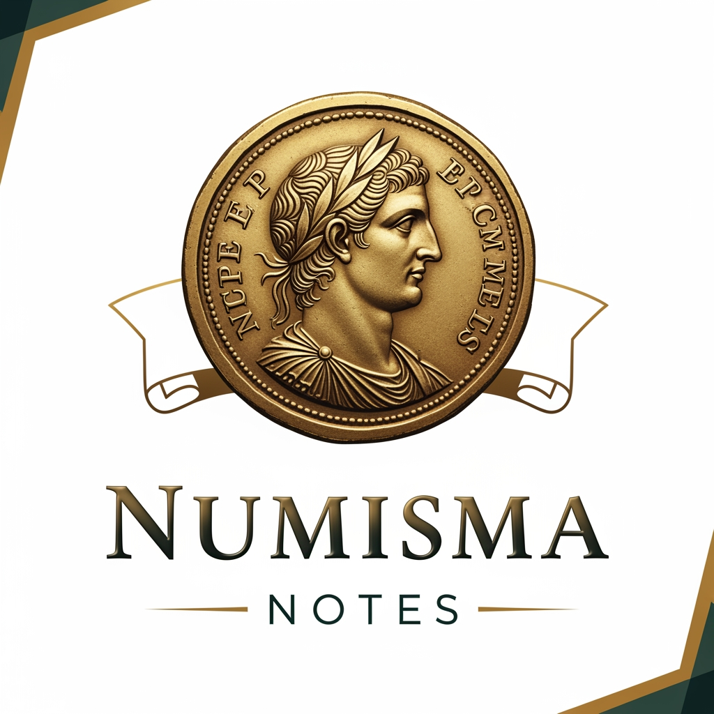 AI Design for CREATE A WONDERFUL LOGO ABOUT THE ANCIENT TYPES COINS AND THE BRAND NAME IS NUMISMA NOTES CREATE A WONDERFULL LOGO