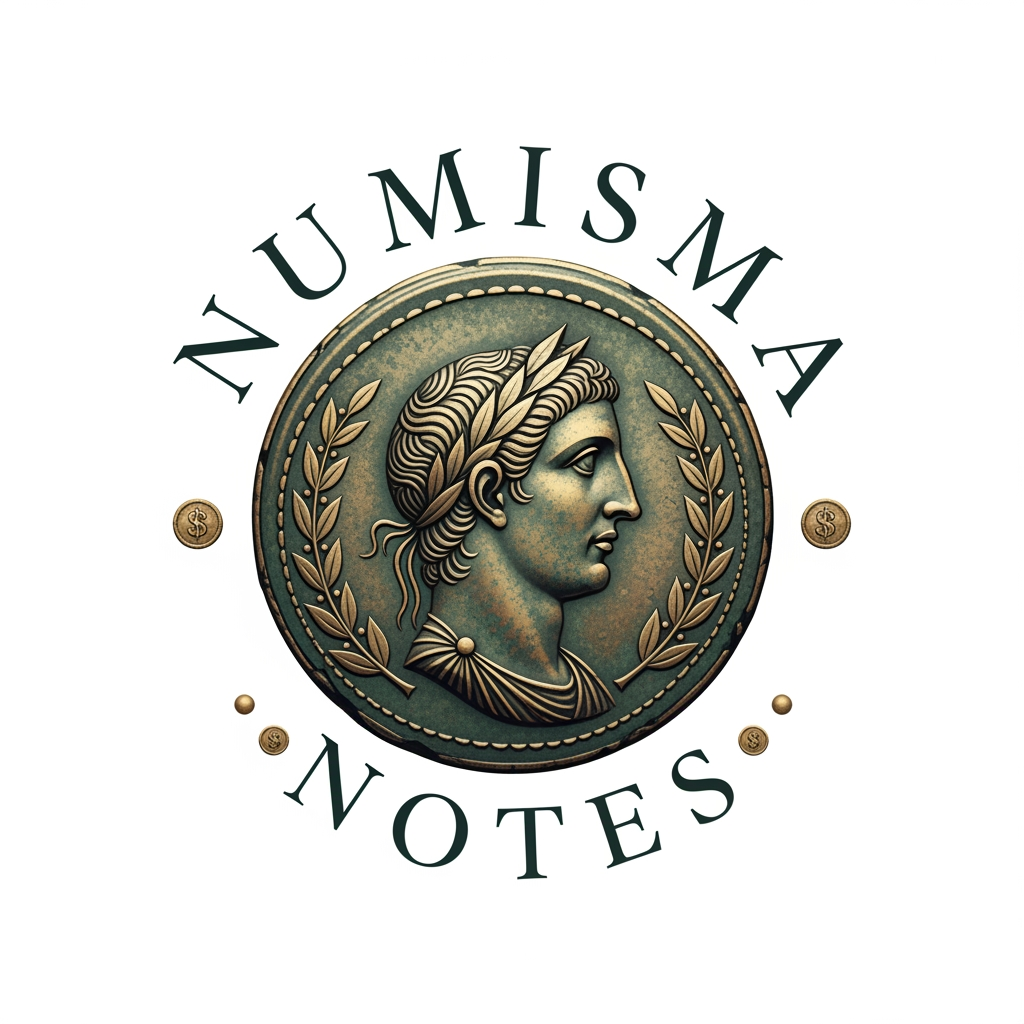 AI Design for CREATE A WONDERFUL LOGO ABOUT THE ANCIENT TYPES COINS AND THE BRAND NAME IS NUMISMA NOTES CREATE A WONDERFULL LOGO
