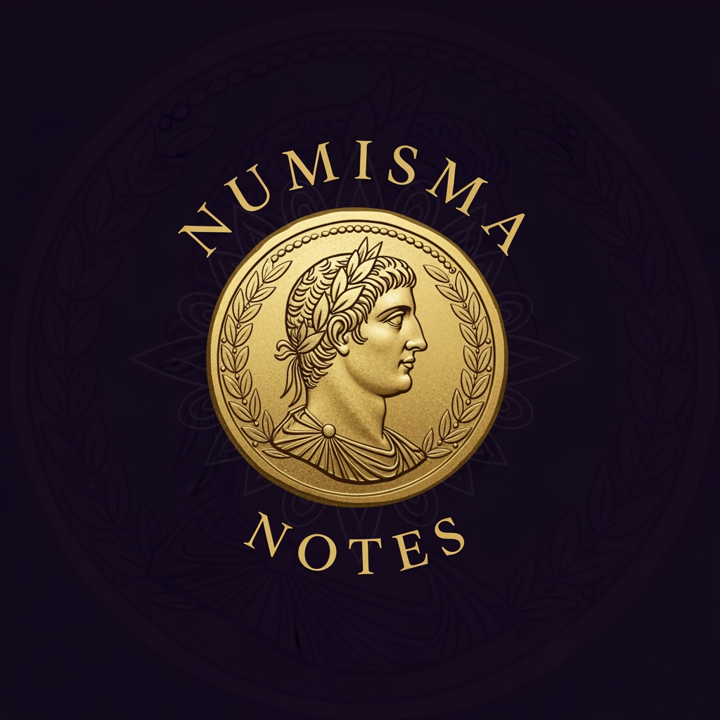 AI Design for CREATE A WONDERFUL LOGO ABOUT THE ANCIENT TYPES COINS AND THE BRAND NAME IS NUMISMA NOTES CREATE A WONDERFULL LOGO