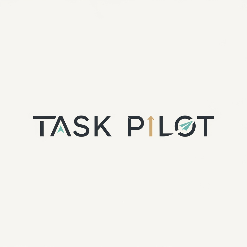 AI Design for Create a minimalist premium wordmark logo for 'Task Pilot' featuring elegant typography, strong readability, and a subtle symbol of guidance, progress, or navigation integrated into the letters. Modern SaaS branding style, clean, professional, and memorable.