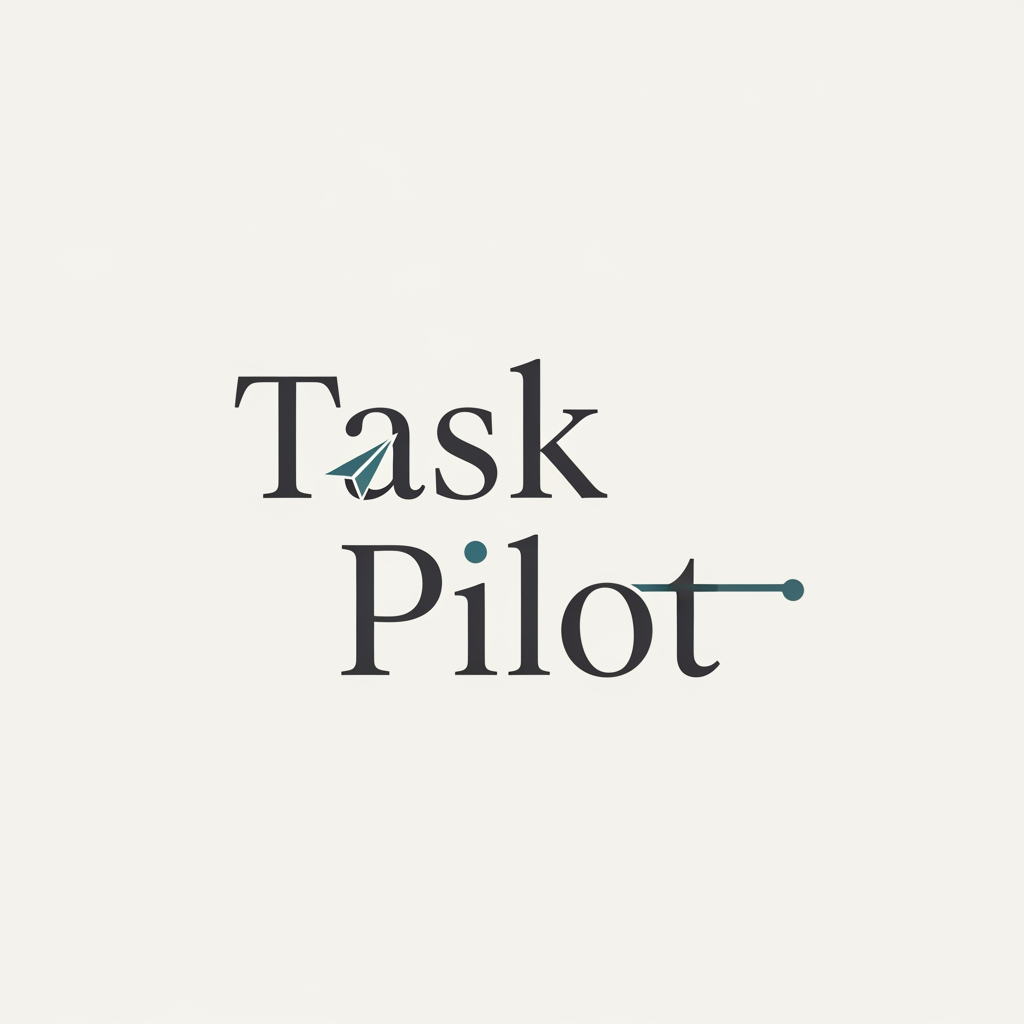 AI Design for Create a minimalist premium wordmark logo for 'Task Pilot' featuring elegant typography, strong readability, and a subtle symbol of guidance, progress, or navigation integrated into the letters. Modern SaaS branding style, clean, professional, and memorable.