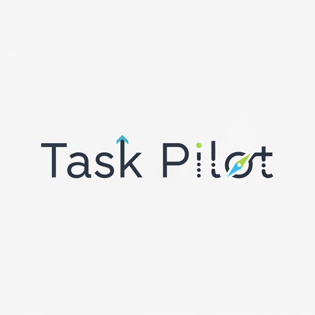 AI Design for Create a minimalist premium wordmark logo for 'Task Pilot' featuring elegant typography, strong readability, and a subtle symbol of guidance, progress, or navigation integrated into the letters. Modern SaaS branding style, clean, professional, and memorable.
