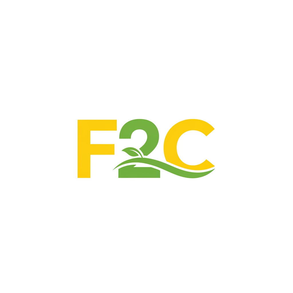 AI Design for CREAT A LOGO FOR FARMER TO COSTEMER  AS F2C IN YELLOW AND GREEN