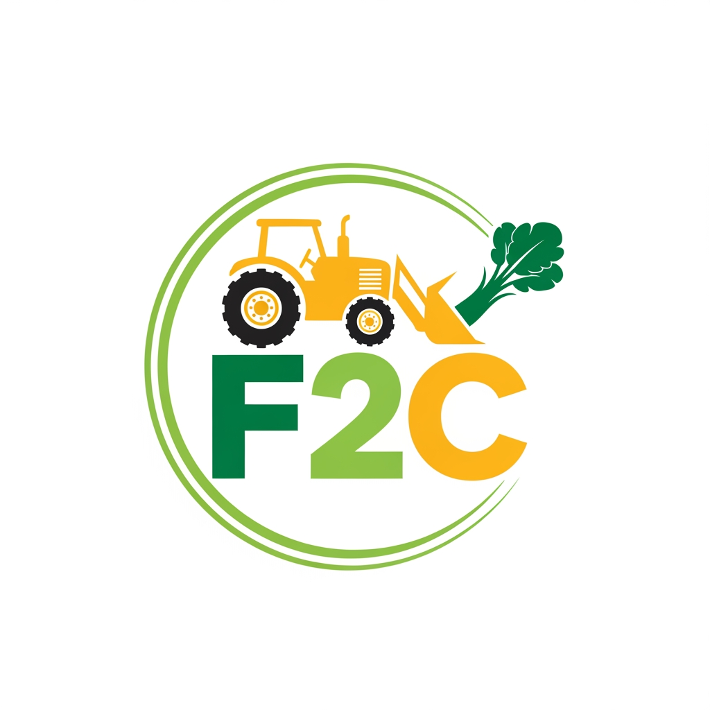 AI Design for CREAT A LOGO FOR FARMER TO COSTEMER  AS F2C IN YELLOW AND GREEN