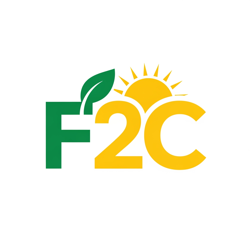 AI Design for CREAT A LOGO FOR FARMER TO COSTEMER  AS F2C IN YELLOW AND GREEN