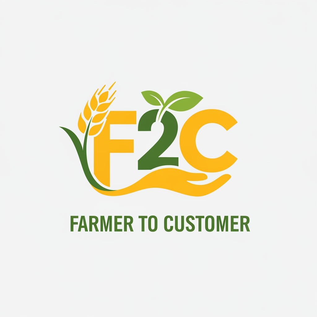 AI Design for CREAT A LOGO FOR FARMER TO COSTEMER  AS F2C IN YELLOW AND GREEN