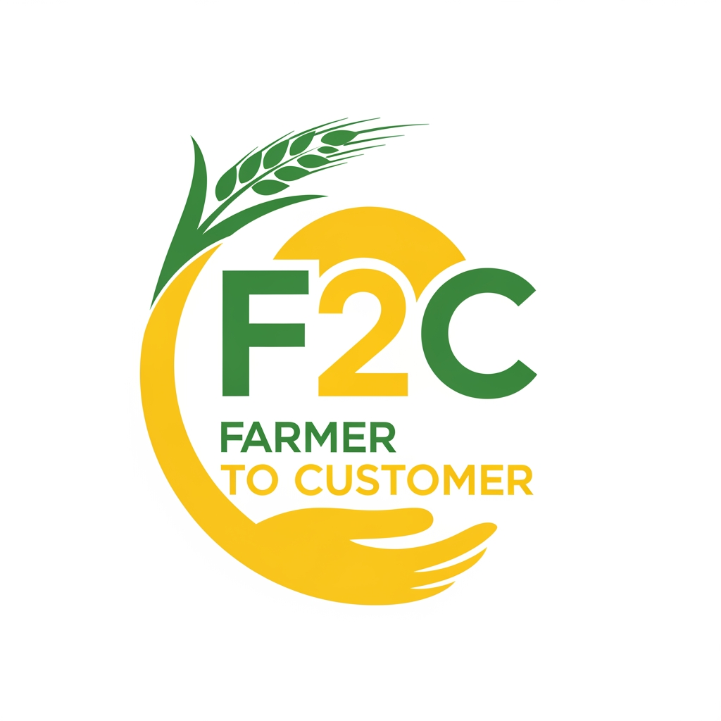 AI Design for CREAT A LOGO FOR FARMER TO COSTEMER  AS F2C IN YELLOW AND GREEN
