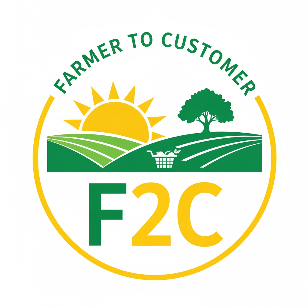 AI Design for CREAT A LOGO FOR FARMER TO COSTEMER  AS F2C IN YELLOW AND GREEN