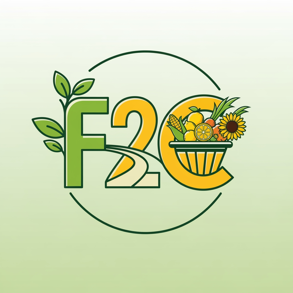 AI Design for CREAT A LOGO FOR FARMER TO COSTEMER  AS F2C IN YELLOW AND GREEN