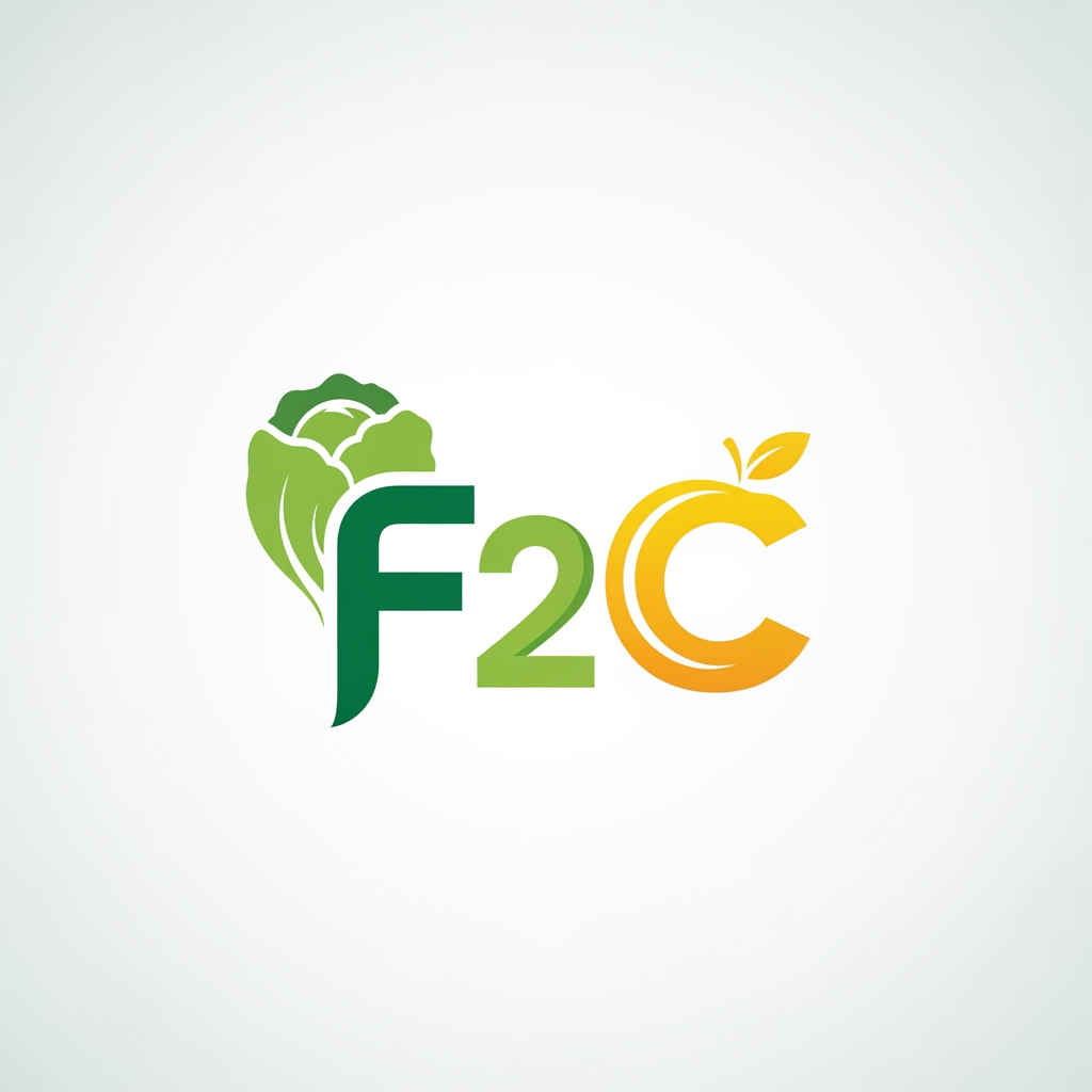 AI Design for CREAT A LOGO FOR FARMER TO COSTEMER  AS F2C IN YELLOW AND GREEN