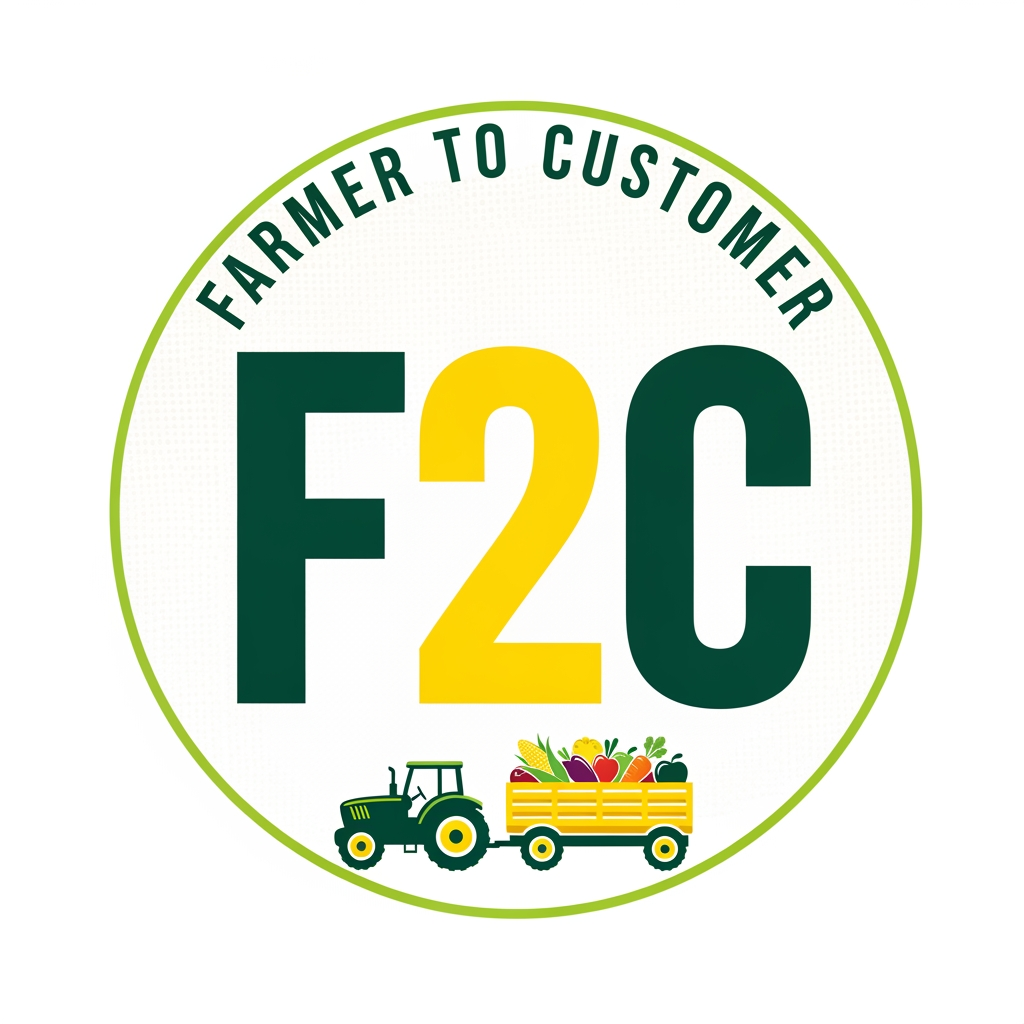 AI Design for CREAT A LOGO FOR FARMER TO COSTEMER  AS F2C IN YELLOW AND GREEN
