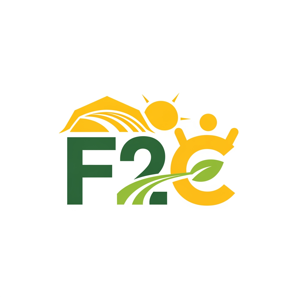 AI Design for CREAT A LOGO FOR FARMER TO COSTEMER  AS F2C IN YELLOW AND GREEN