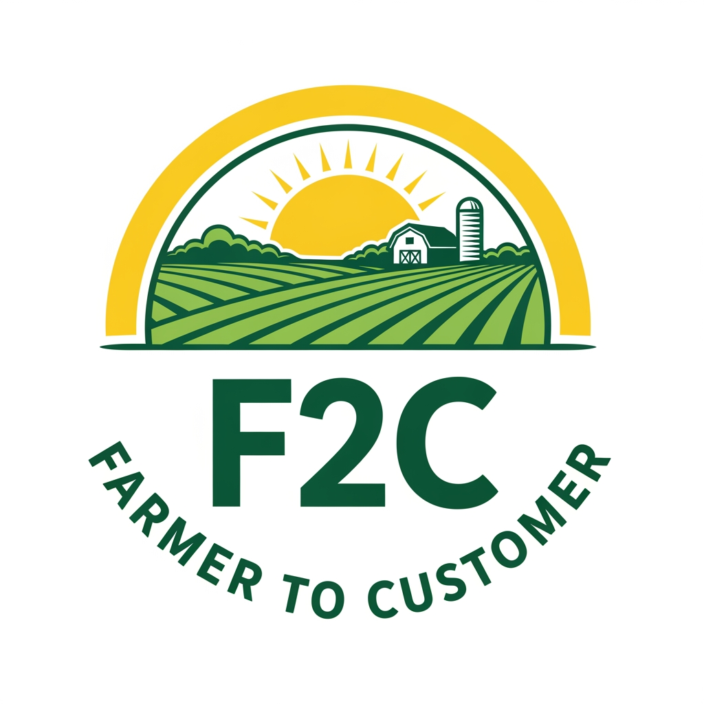 AI Design for CREAT A LOGO FOR FARMER TO COSTEMER  AS F2C IN YELLOW AND GREEN