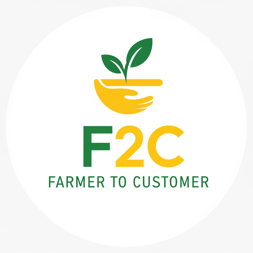 AI Design for CREAT A LOGO FOR FARMER TO COSTEMER  AS F2C IN YELLOW AND GREEN