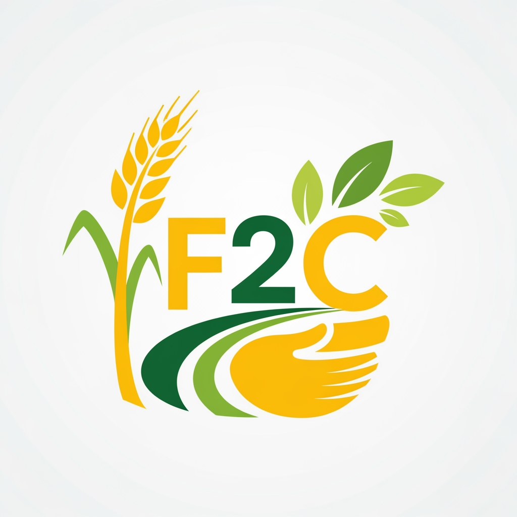 AI Design for CREAT A LOGO FOR FARMER TO COSTEMER  AS F2C IN YELLOW AND GREEN