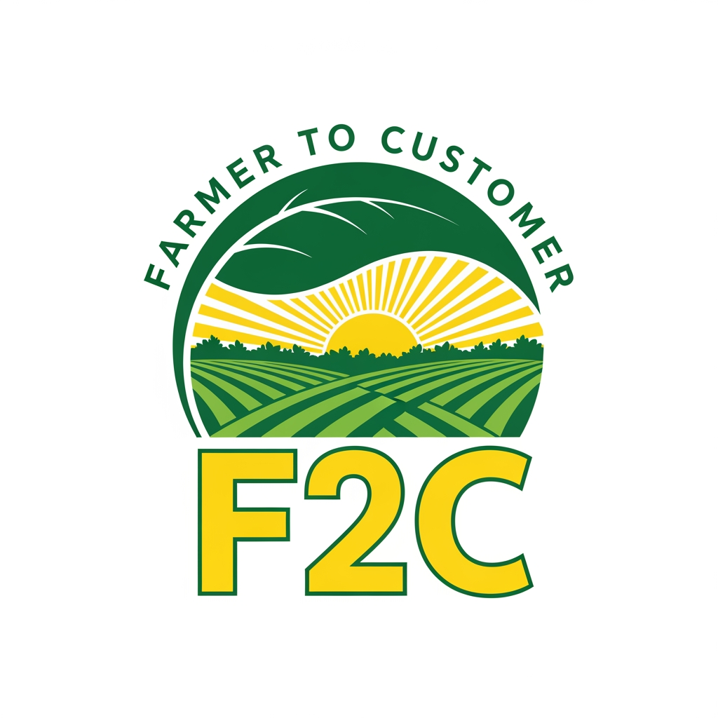 AI Design for CREAT A LOGO FOR FARMER TO COSTEMER  AS F2C IN YELLOW AND GREEN