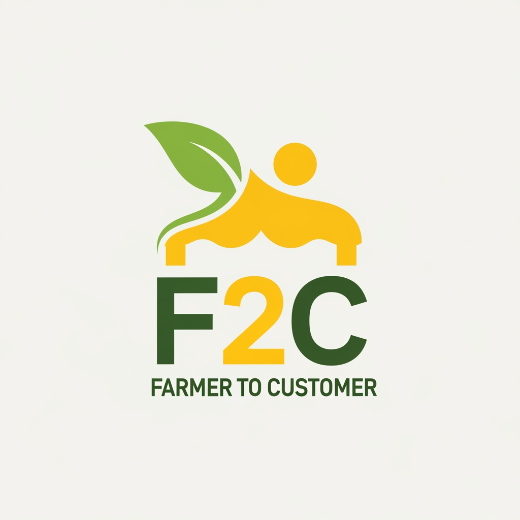 AI Design for CREAT A LOGO FOR FARMER TO COSTEMER  AS F2C IN YELLOW AND GREEN