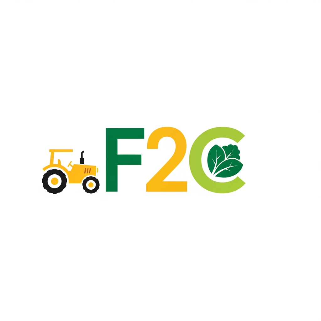 AI Design for CREAT A LOGO FOR FARMER TO COSTEMER  AS F2C IN YELLOW AND GREEN