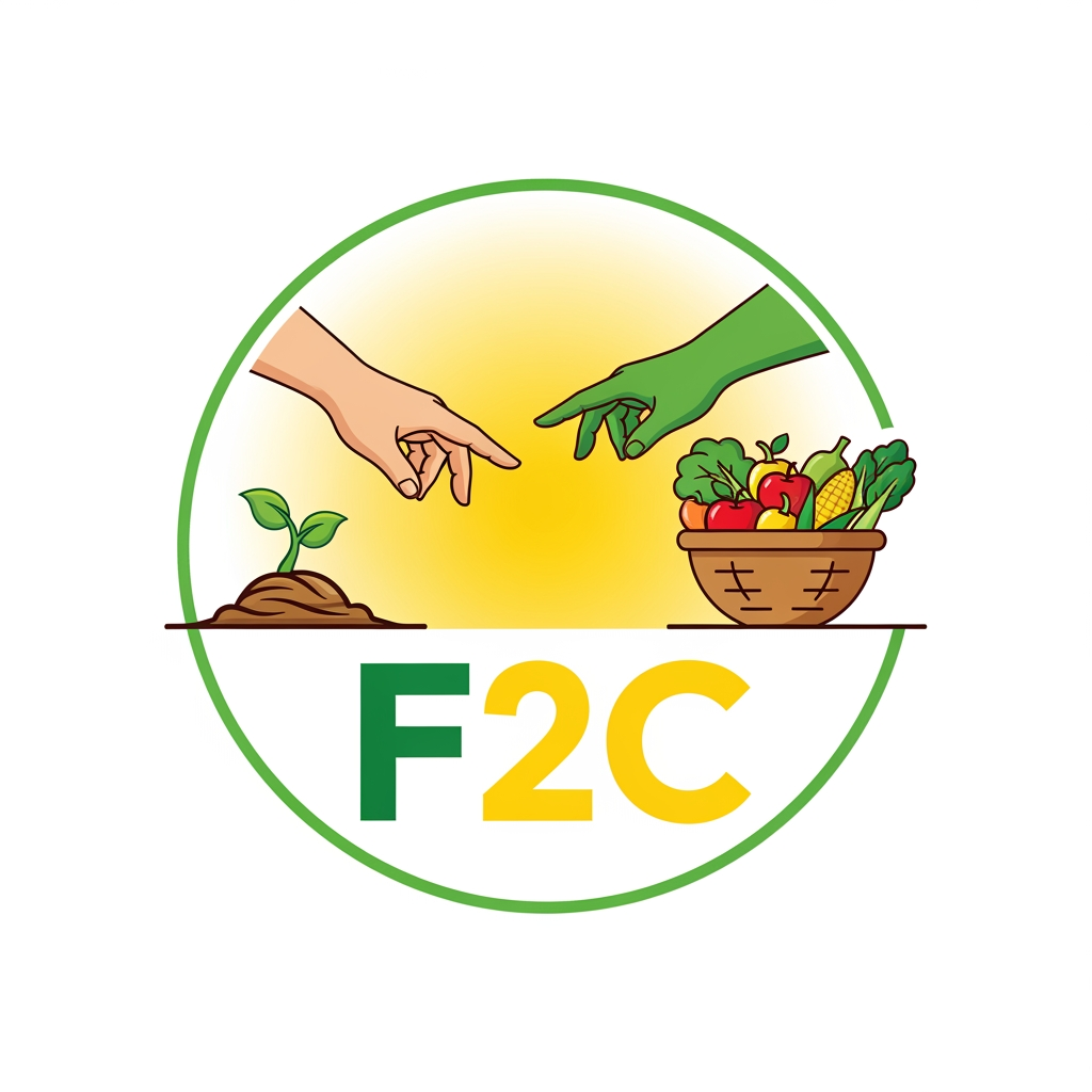 AI Design for CREAT A LOGO FOR FARMER TO COSTEMER  AS F2C IN YELLOW AND GREEN