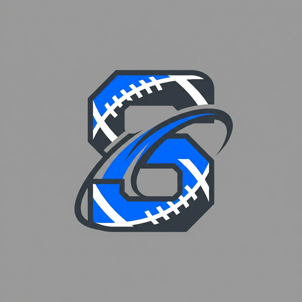 AI Design for A modern, minimalist logo design featuring a stylized letter S integrated with subtle football-themed elements like stitching patterns or a dynamic arc resembling a ball's trajectory. The design should use a bold, high-contrast color palette with a clean geometric aesthetic, suitable for an app icon on a solid, neutral background.