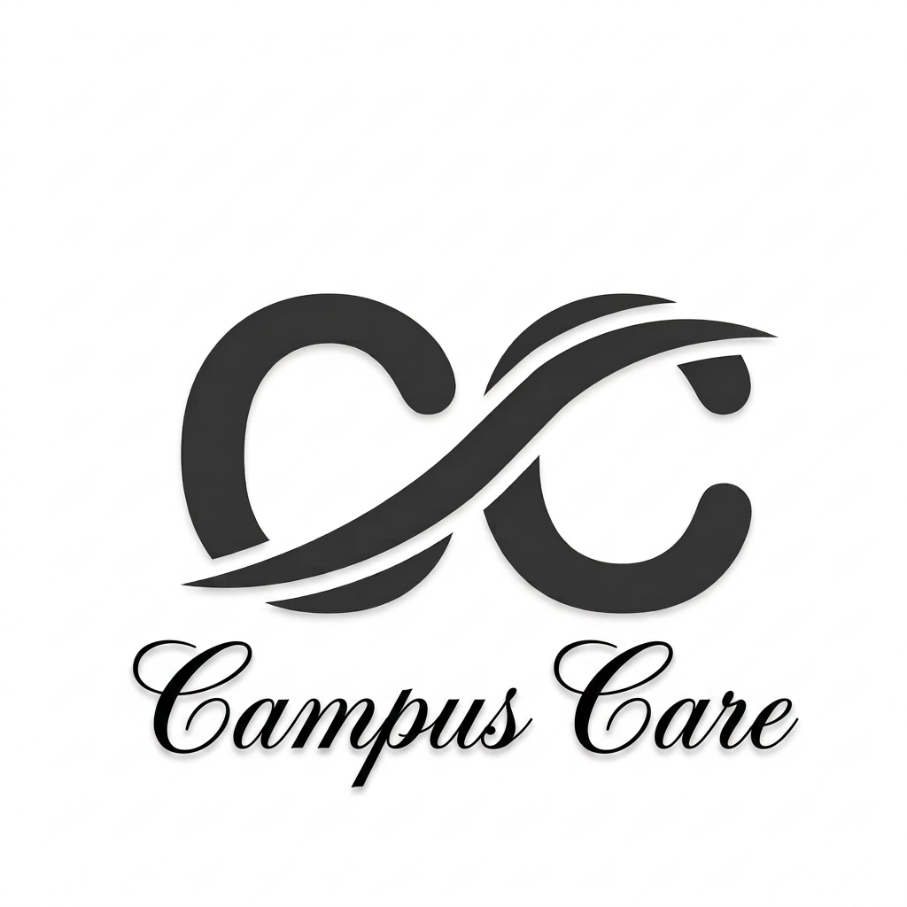 AI Design for in down write campus care in elegant font
write it small chage the font mkae both C as bold and make the both C Capital make that down text as cursive and premium