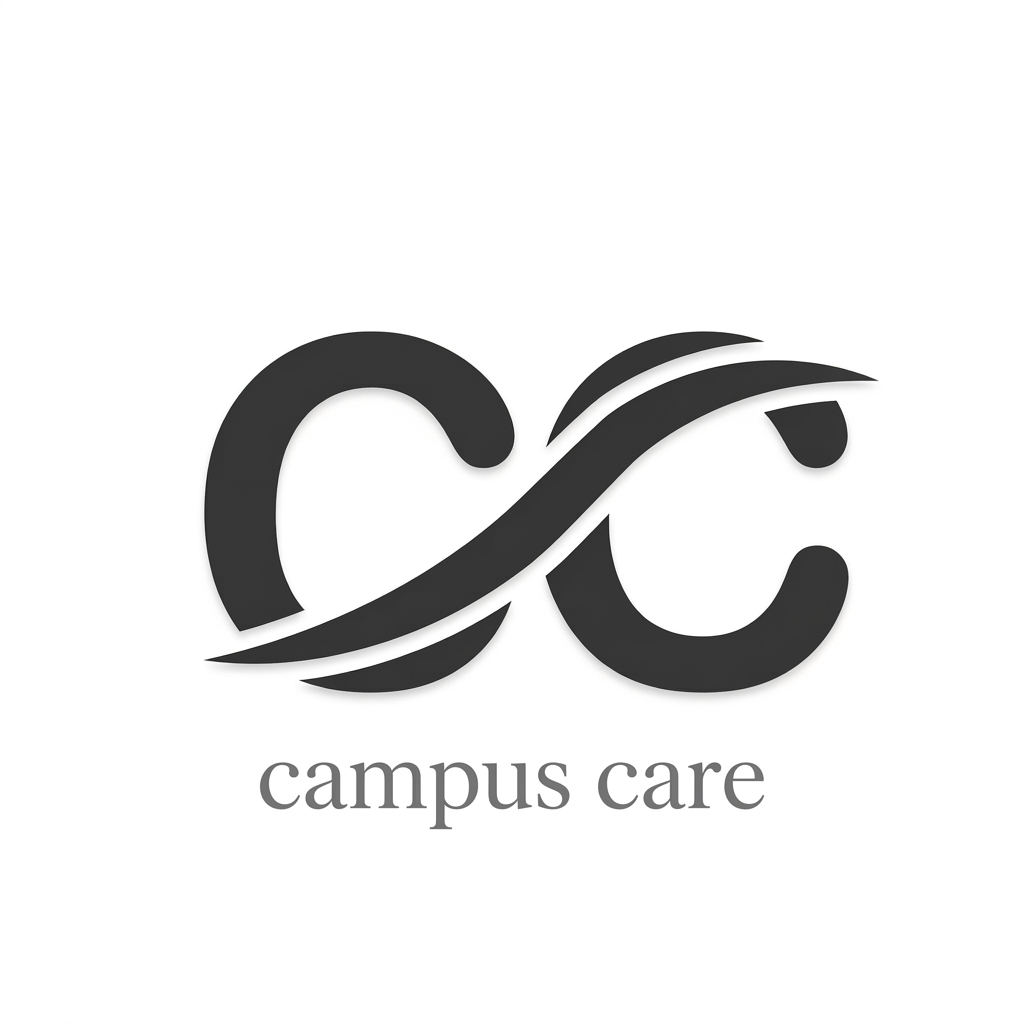 AI Design for in down write campus care in elegant font
write it small