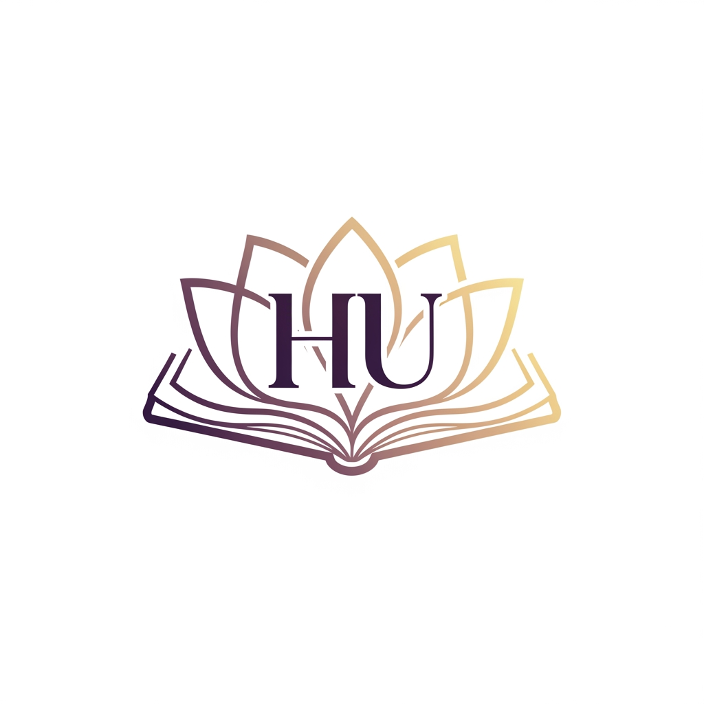 AI Design for I want to create a logo for my friend (Hetal Upadhyay ) A new Poscast Channel on social media. Write prompt useing below concepts;
Logo Concept: An elegant monogram "HU" nested inside an open lotus/book-page shape, signaling both personal story and spiritual openness.