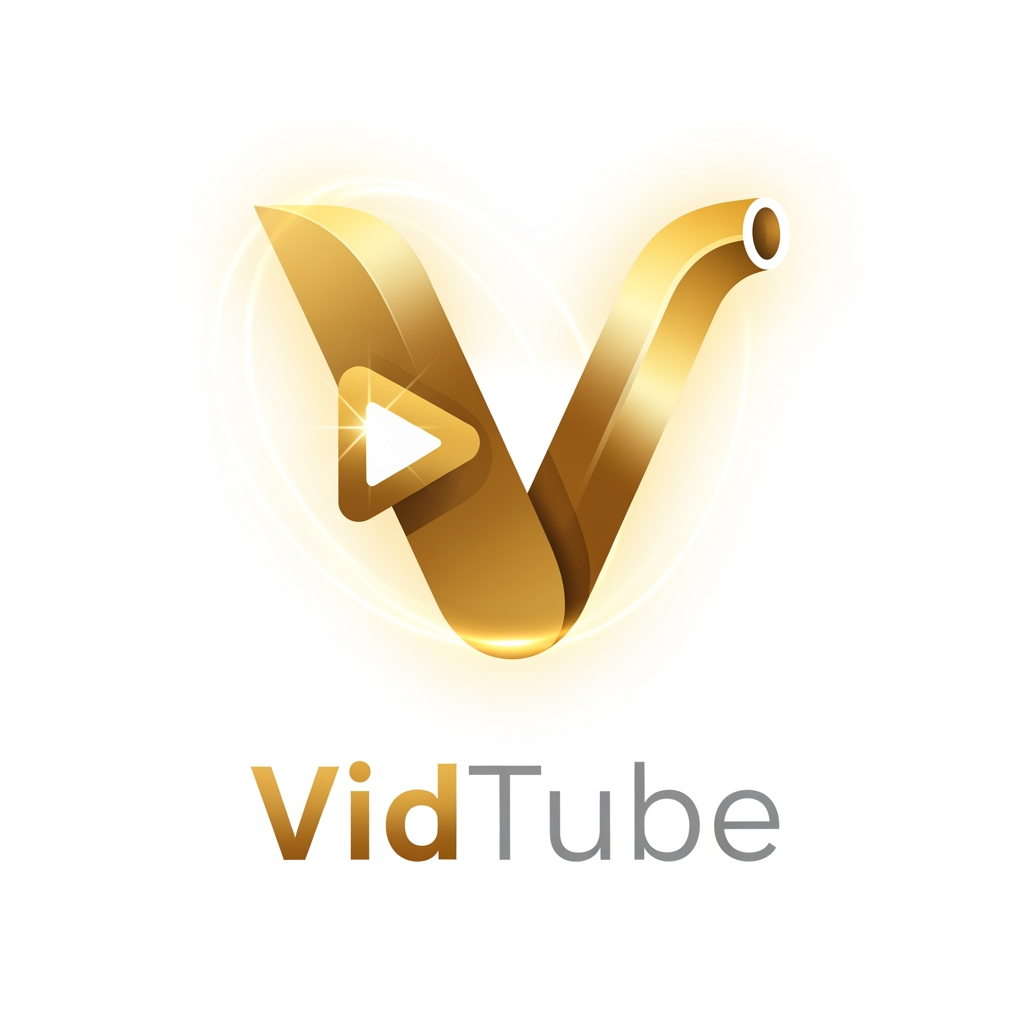 AI Design for design a logo for a video sharing and viewing platform named "VidTube". The logo should be dsgined aroundthe letter V. Im thinking of giving it a golden color but you can use your artistic creativity and libery.