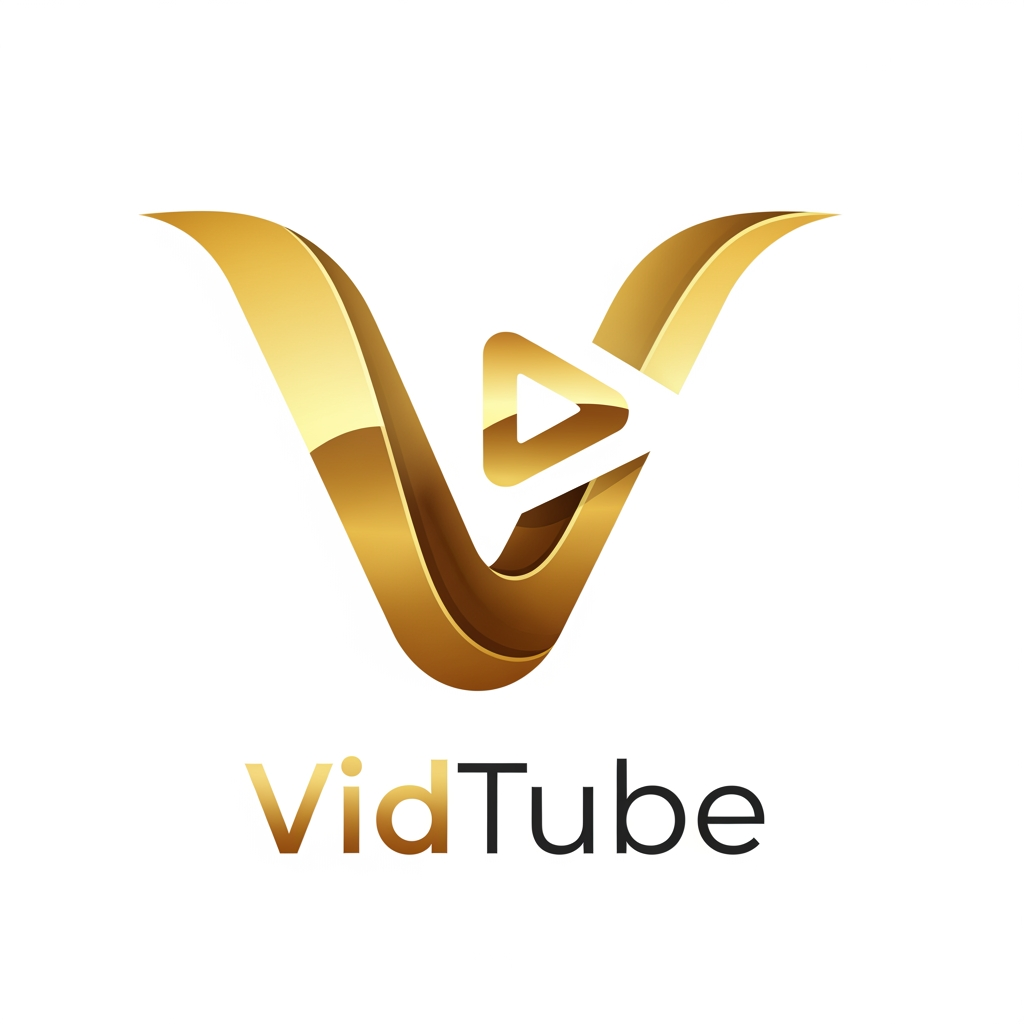 AI Design for design a logo for a video sharing and viewing platform named "VidTube". The logo should be dsgined aroundthe letter V. Im thinking of giving it a golden color but you can use your artistic creativity and libery.
