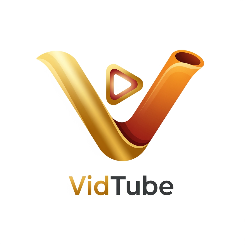 AI Design for design a logo for a video sharing and viewing platform named "VidTube". The logo should be dsgined aroundthe letter V. Im thinking of giving it a golden color but you can use your artistic creativity and libery.