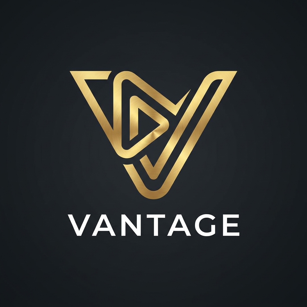 AI Design for A sleek, modern minimalist logo design centered around the letter V for a video-sharing platform. The design features elegant geometric lines and a fluid, metallic gold gradient finish against a deep charcoal background, emphasizing a high-end, premium aesthetic. Sharp focus, vector graphic style, clean composition, professional branding.