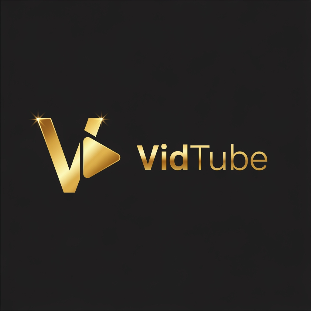AI Design for design a logo for a video sharing and viewing platform named "VidTube". The logo should be dsgined aroundthe letter V. Im thinking of giving it a golden color but you can use your artistic creativity and libery.