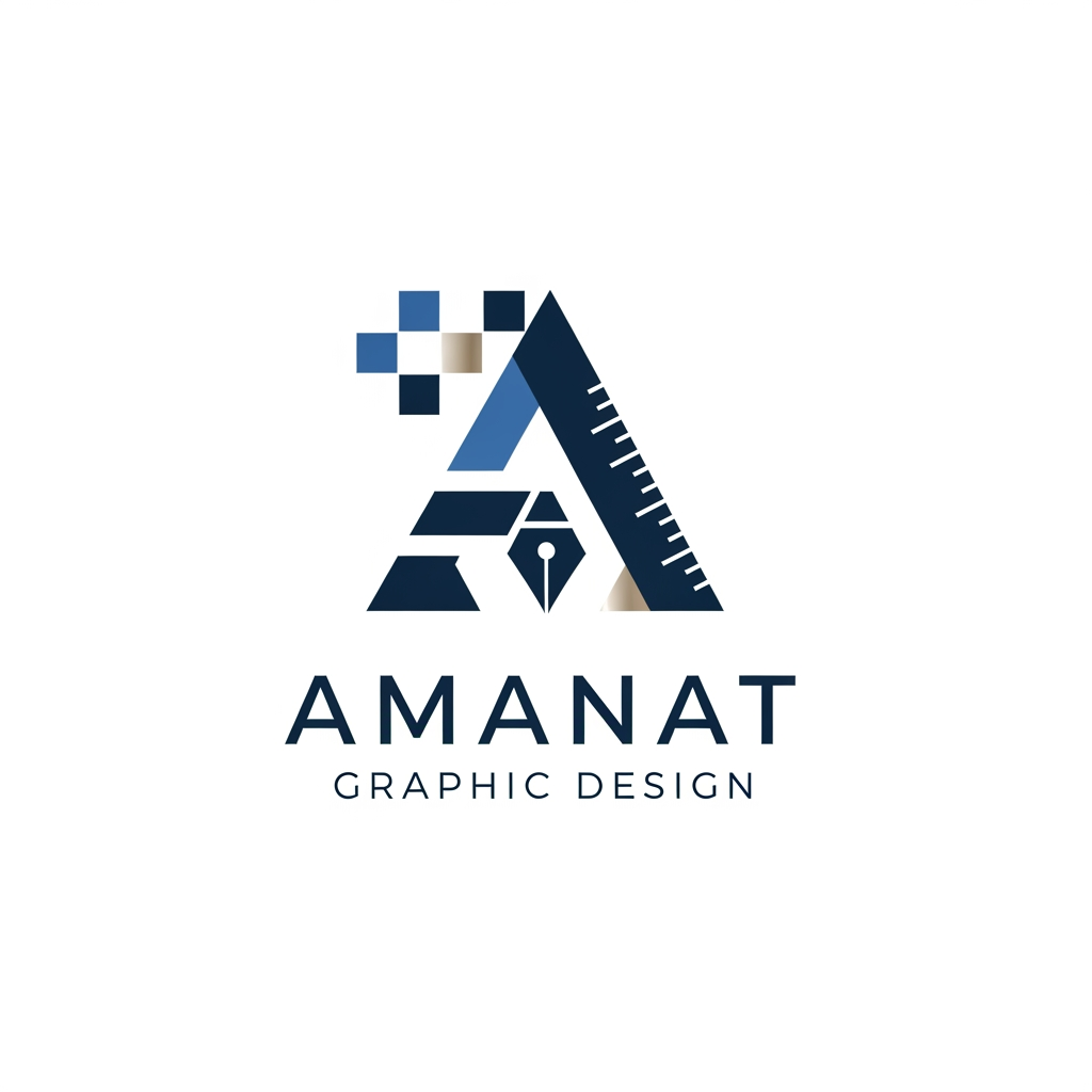 AI Design for make a logo for amanat graphic desgin professional only logo no words