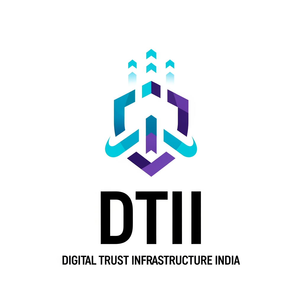 AI Design for DTII (Digital Trust Infrastructure India) is building the foundational trust layer for the digital economy — the invisible infrastructure that enables institutions, businesses, governments and individuals to operate with confidence, accountability and assurance in an increasingly digital world. Rather than being a single product, DTII is an institutional ecosystem designed to establish trust, define responsibility and create defensible digital interactions at national and global scale. Built in India for the world, DTII exists to bring permanence, governance and reliability to the systems that modern society depends on but rarely sees. So i want to create logo which represents trusr liability accontability security saftey with forms shapes colors typography leading kerning