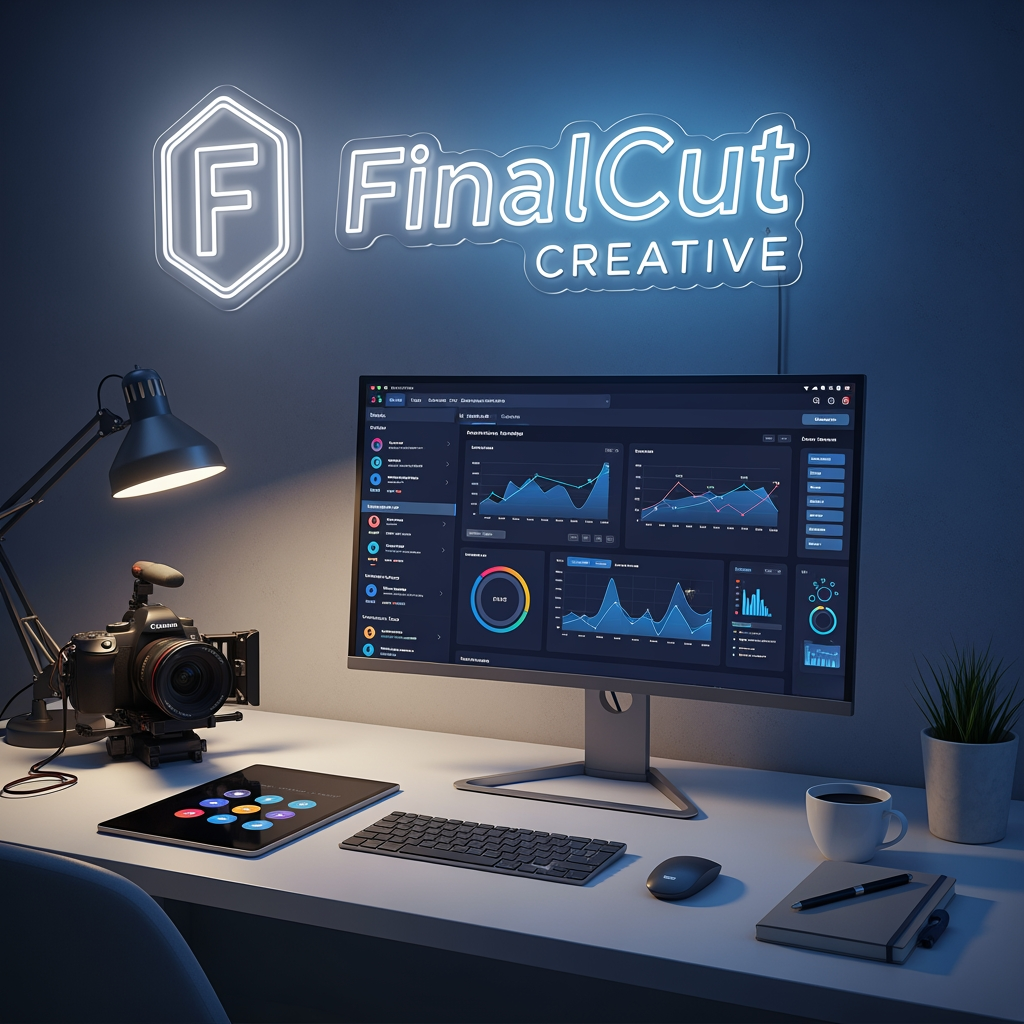 AI Design for my brand name is finalcut creative my brand doing digital marketing