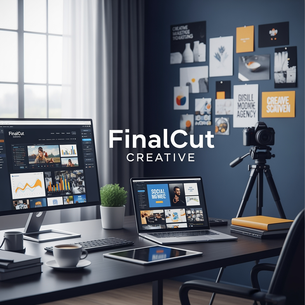 AI Design for my brand name is finalcut creative my brand doing digital marketing