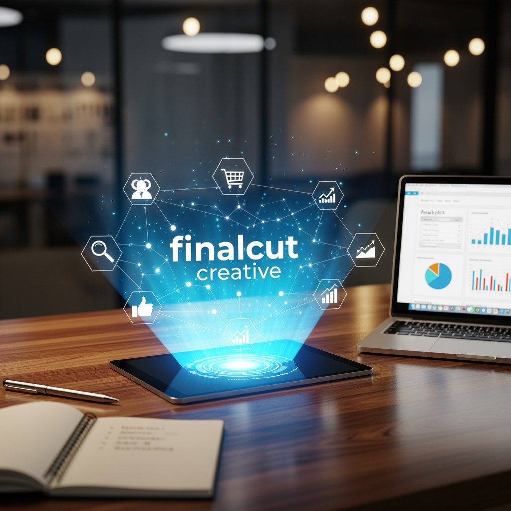 AI Design for my brand name is finalcut creative my brand doing digital marketing