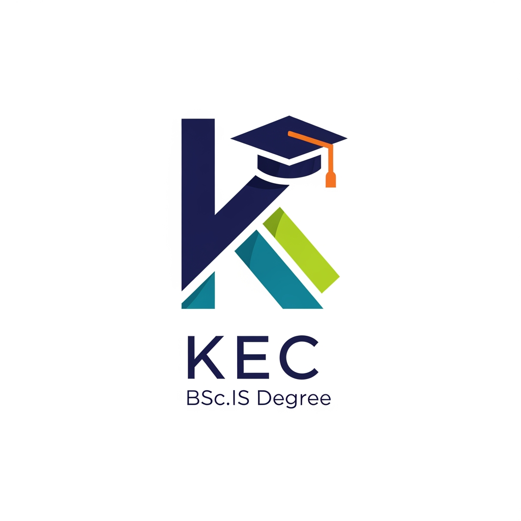 AI Design for here KEC is college name BSC.IS degree convert it into nice premium edtech logo