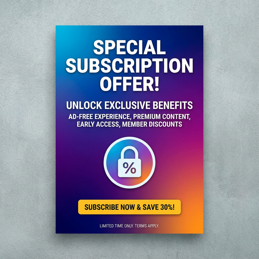 AI Design for generate poster for subcription offer