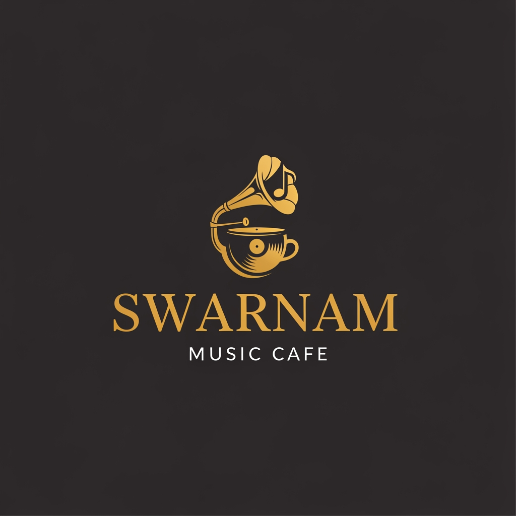 AI Design for create a logo for music cafe 
name : swarnam