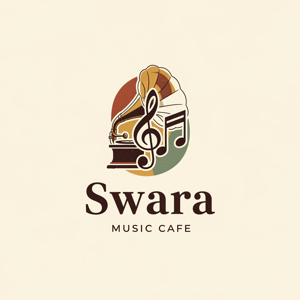 AI Design for create a logo for music cafe 
name : swara
asetheic