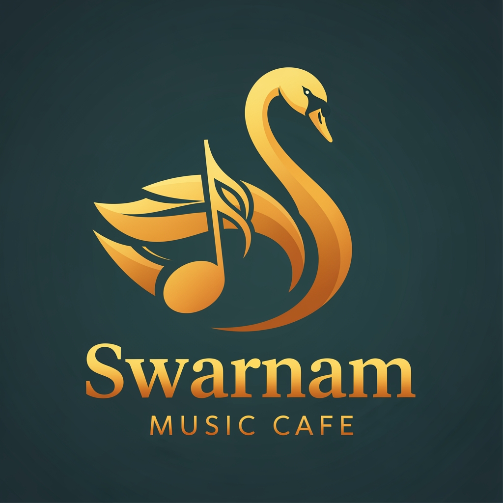 AI Design for create a logo for music cafe 
name : swarnam
