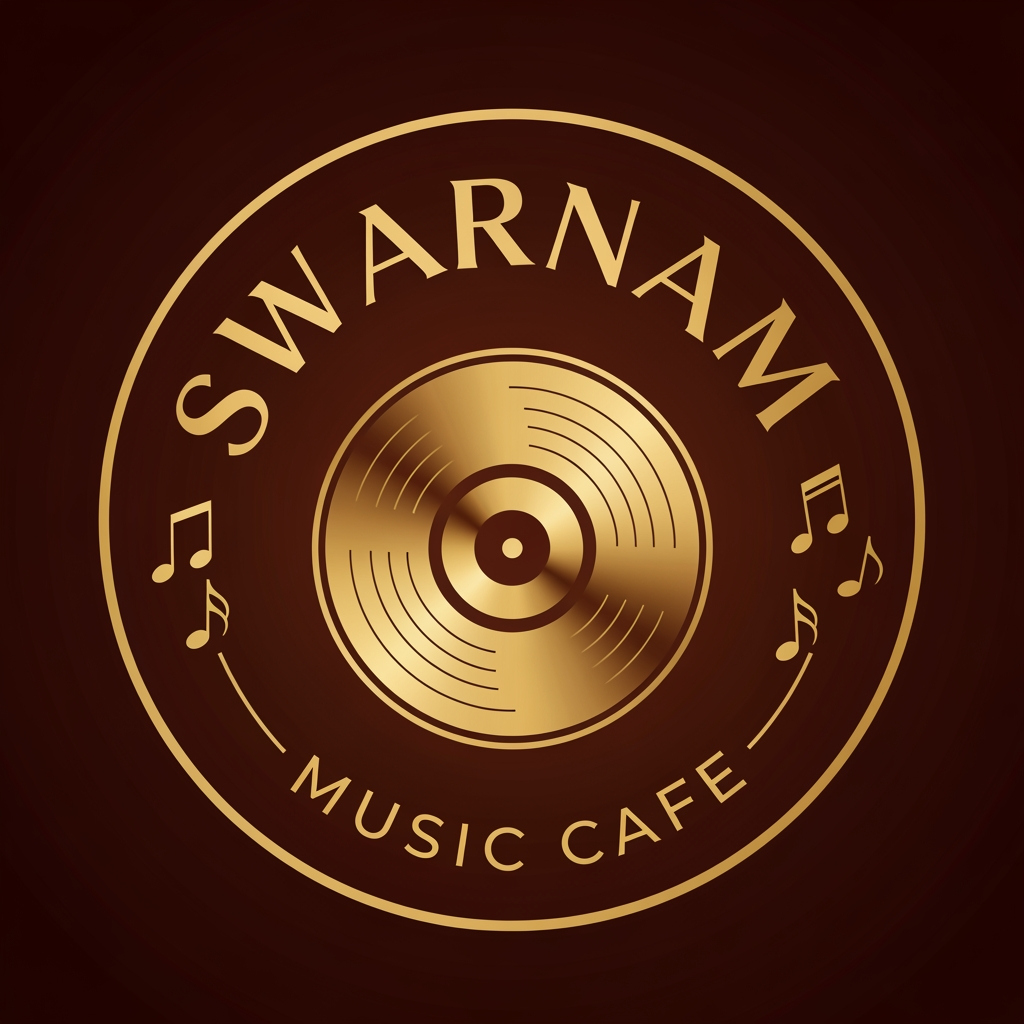 AI Design for create a logo for music cafe 
name : swarnam