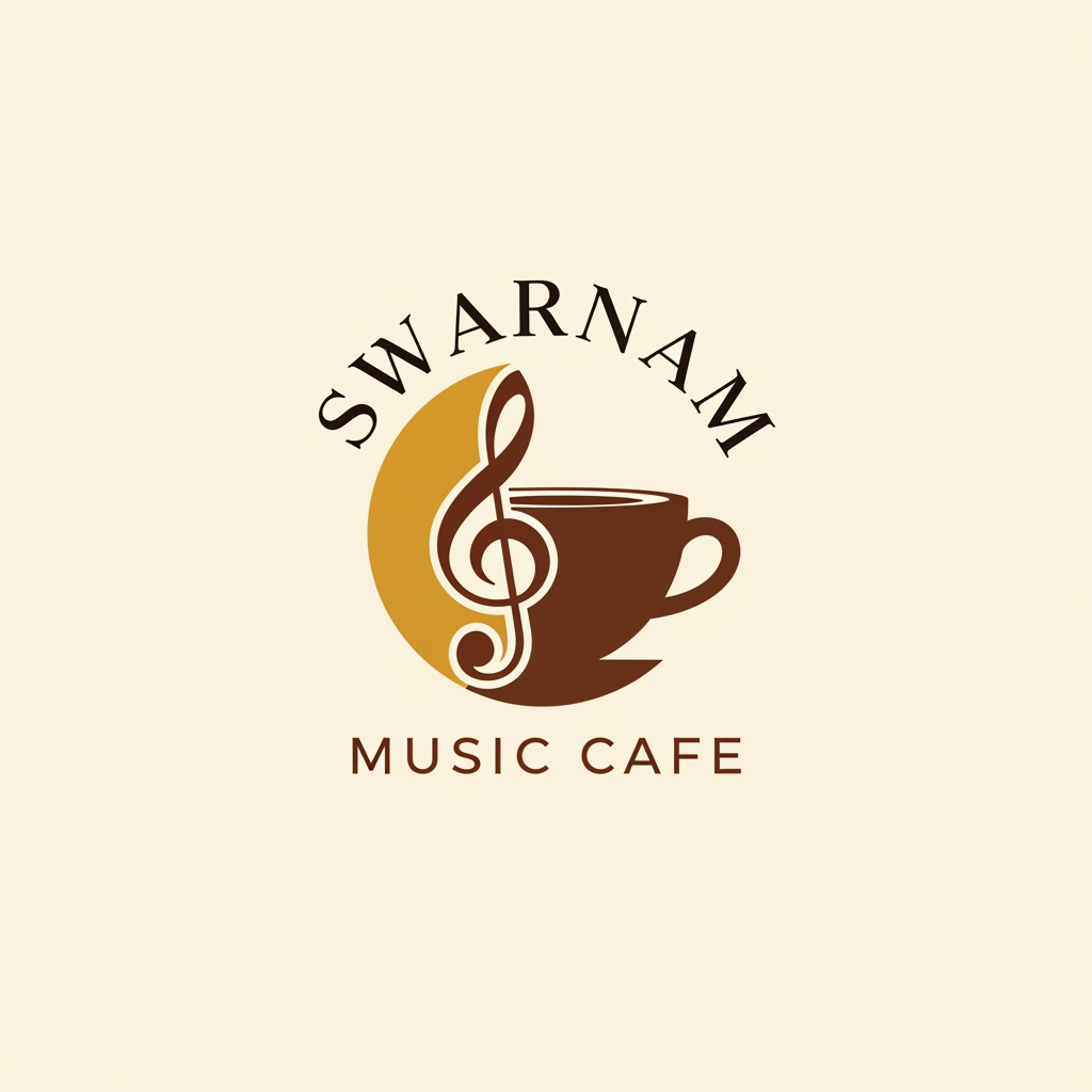 AI Design for create a logo for music cafe 
name : swarnam
