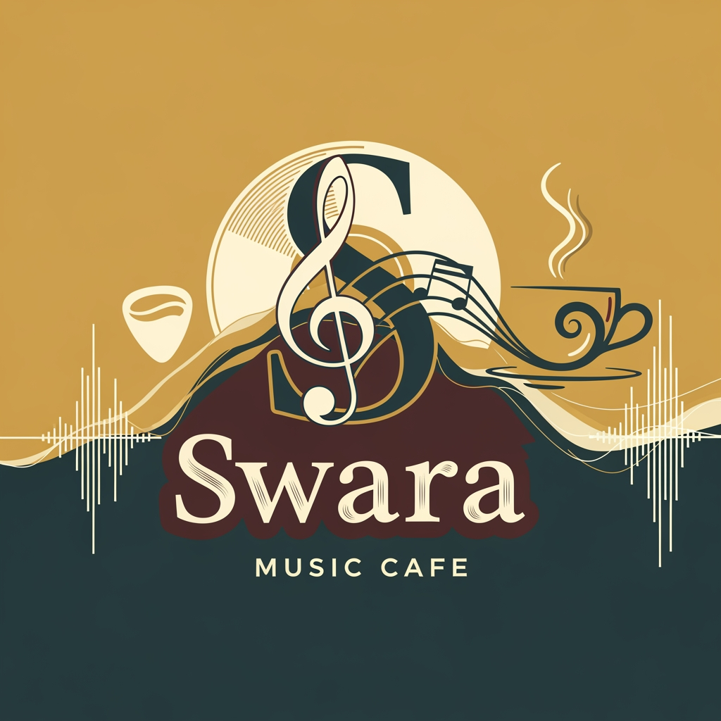 AI Design for create a logo for music cafe 
name : swara