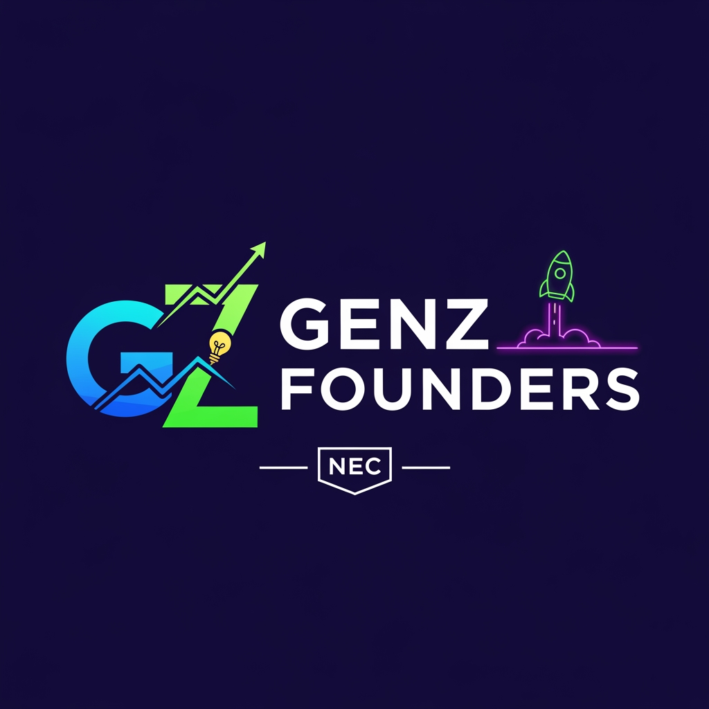 AI Design for A logo for our NEC (entrepreneurship club) for the team name: "Genz Founders"